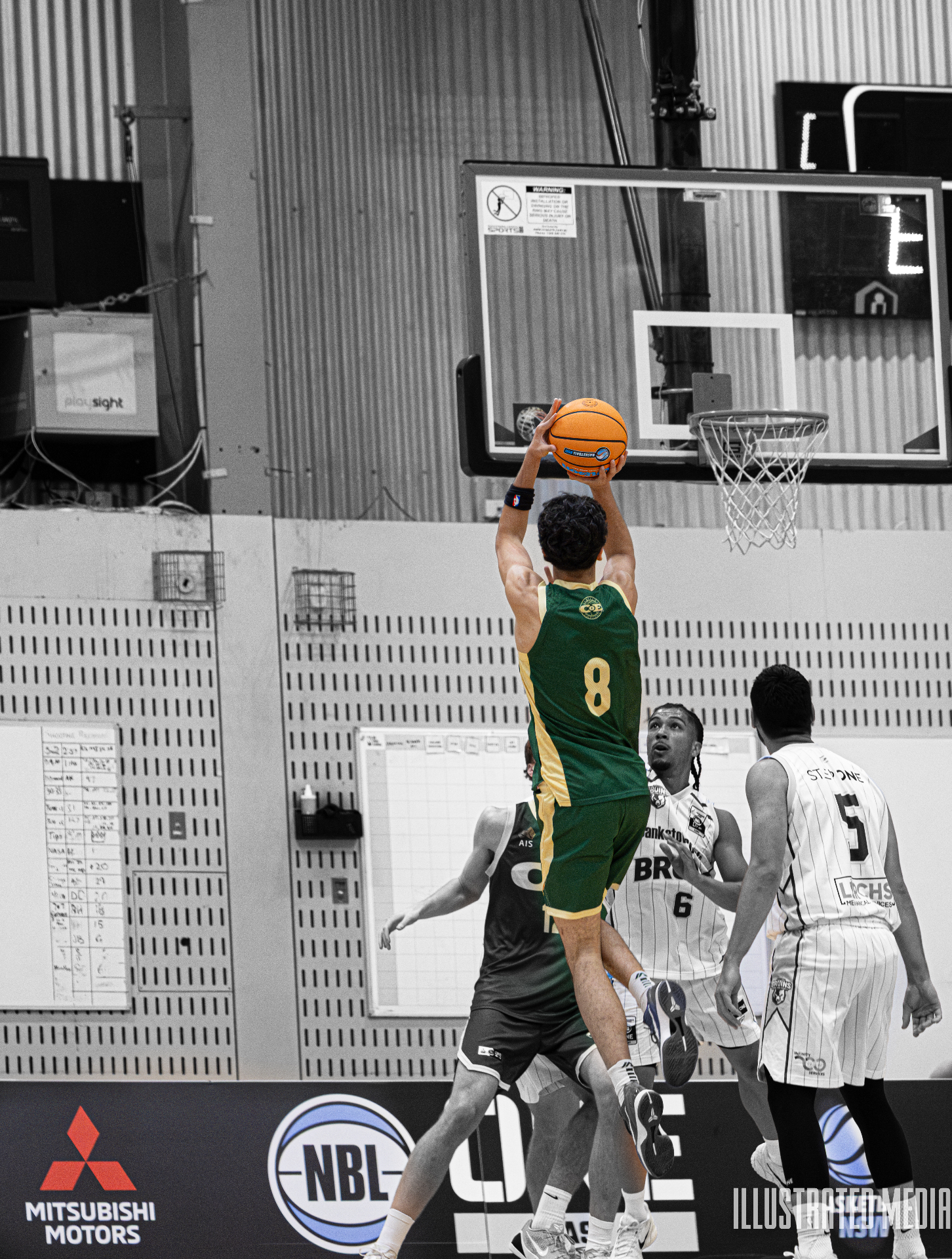 NBL1 basketball player rising for a jump shot